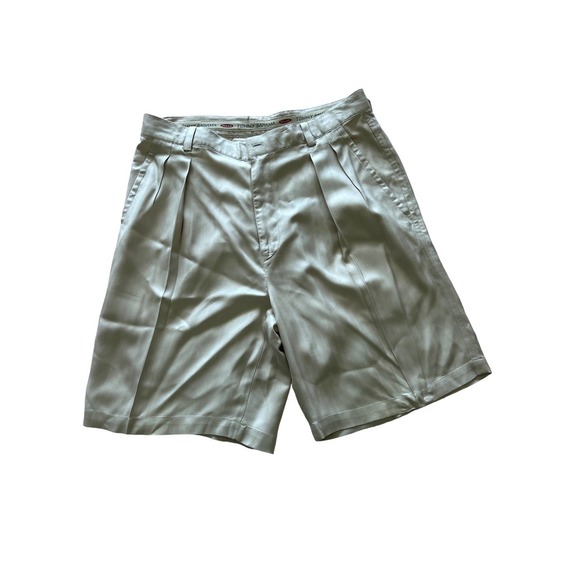 Tommy Bahama Other - Tommy Bahama Relax Shorts 100% Silk Pleated Embroidered Logo Cream Size 34